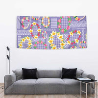 Hawaiian Leis Tapestry Kakau Tattoos and Palaka Pastel Purple Color LT03 - Polynesian Pride
