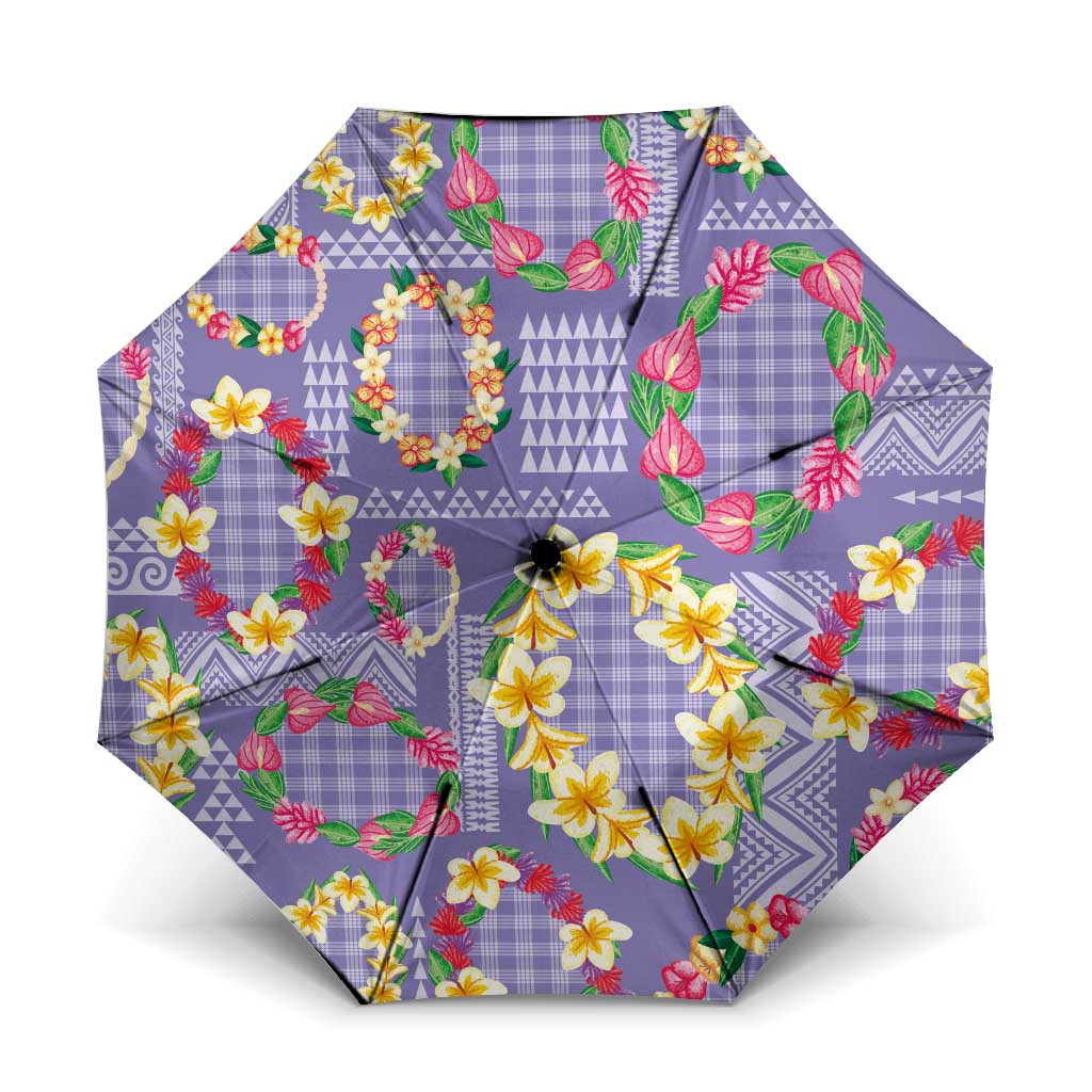Hawaiian Leis Umbrella Kakau Tattoos and Palaka Pastel Purple Color LT03 One Size Folded 11.42 inch Opened Diameter 37.4 inch Purple - Polynesian Pride