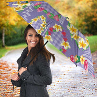 Hawaiian Leis Umbrella Kakau Tattoos and Palaka Pastel Purple Color LT03 - Polynesian Pride