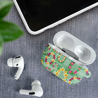 Hawaiian Leis AirPods Case Kakau Tattoos and Palaka Pastel Green Color LT03 - Polynesian Pride