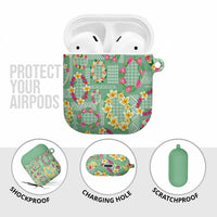 Hawaiian Leis AirPods Case Kakau Tattoos and Palaka Pastel Green Color LT03 - Polynesian Pride