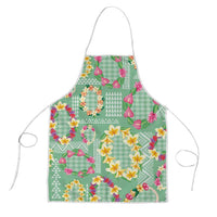 Hawaiian Leis Apron Kakau Tattoos and Palaka Pastel Green Color LT03 Green - Polynesian Pride