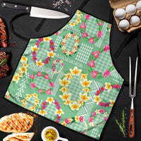 Hawaiian Leis Apron Kakau Tattoos and Palaka Pastel Green Color LT03 Green - Polynesian Pride