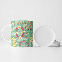 Hawaiian Leis Ceramic Mug Kakau Tattoos and Palaka Pastel Green Color LT03 - Polynesian Pride