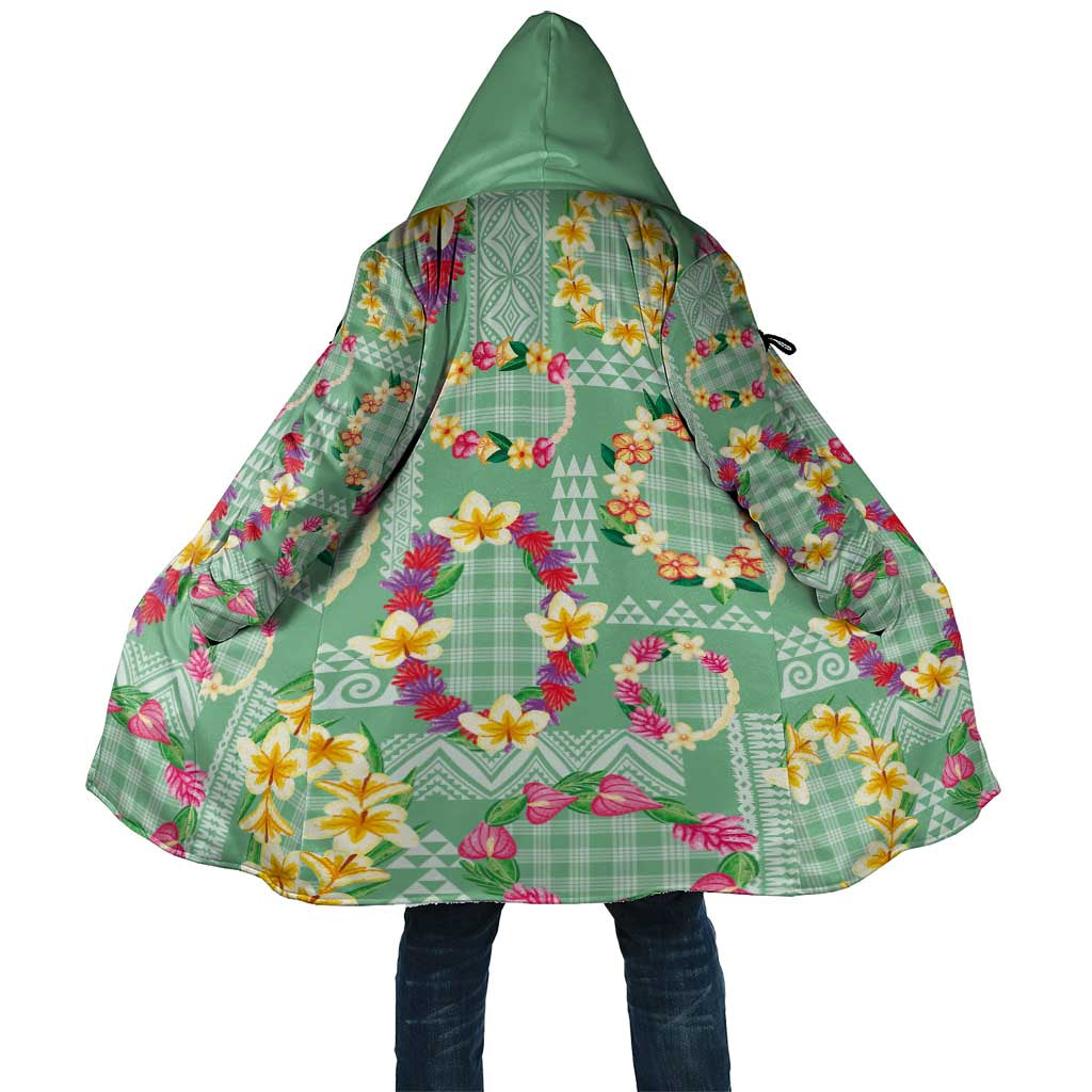 Hawaiian Leis Cloak Kakau Tattoos and Palaka Pastel Green Color LT03 Unisex Green - Polynesian Pride