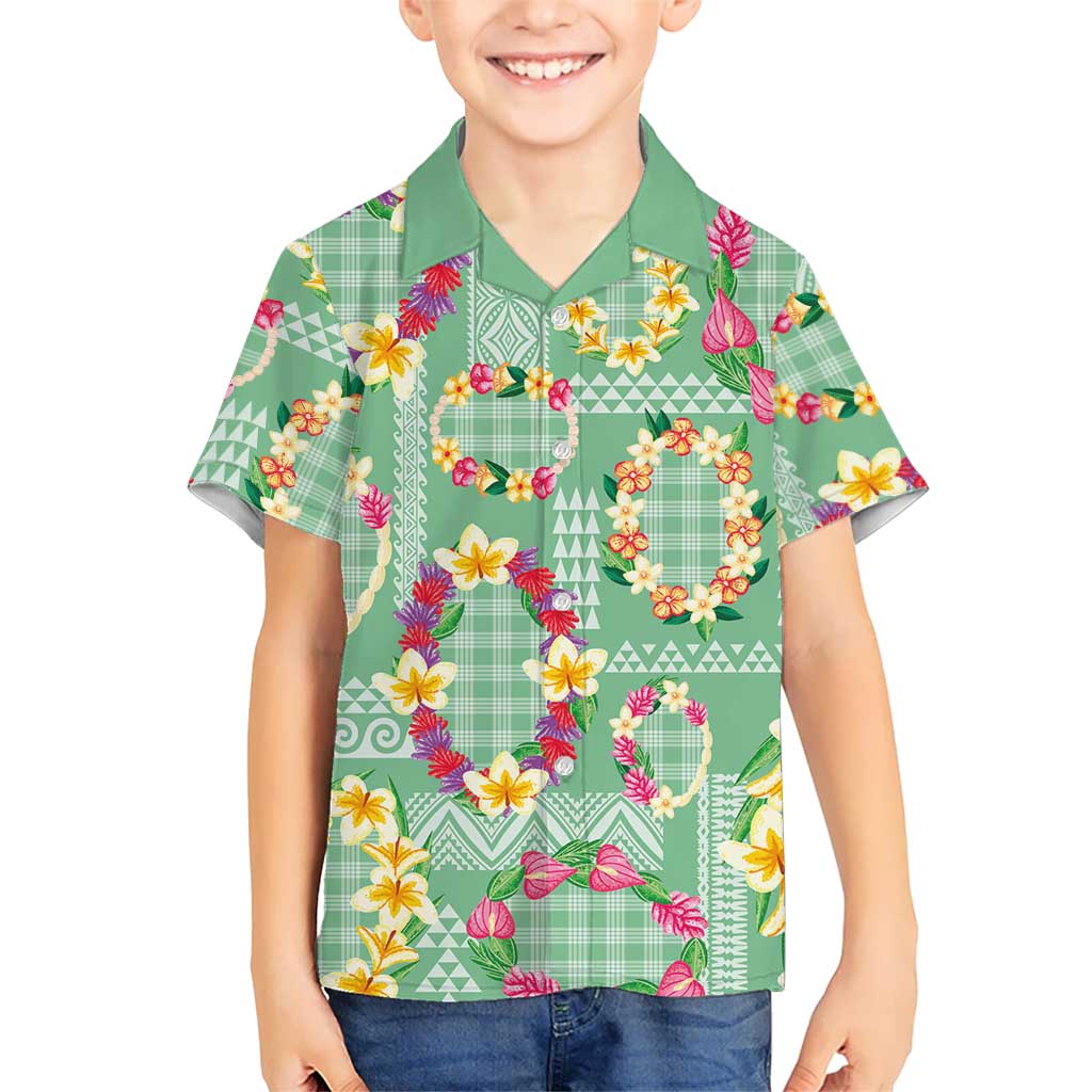 Hawaiian Leis Hawaiian Shirt Kakau Tattoos and Palaka Pastel Green Color LT03 - Polynesian Pride