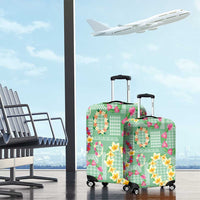 Hawaiian Leis Luggage Cover Kakau Tattoos and Palaka Pastel Green Color LT03 - Polynesian Pride