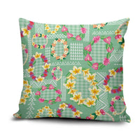 Hawaiian Leis Pillow Cover Kakau Tattoos and Palaka Pastel Green Color LT03 Green - Polynesian Pride
