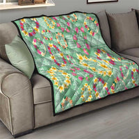 Hawaiian Leis Quilt Kakau Tattoos and Palaka Pastel Green Color LT03 - Polynesian Pride