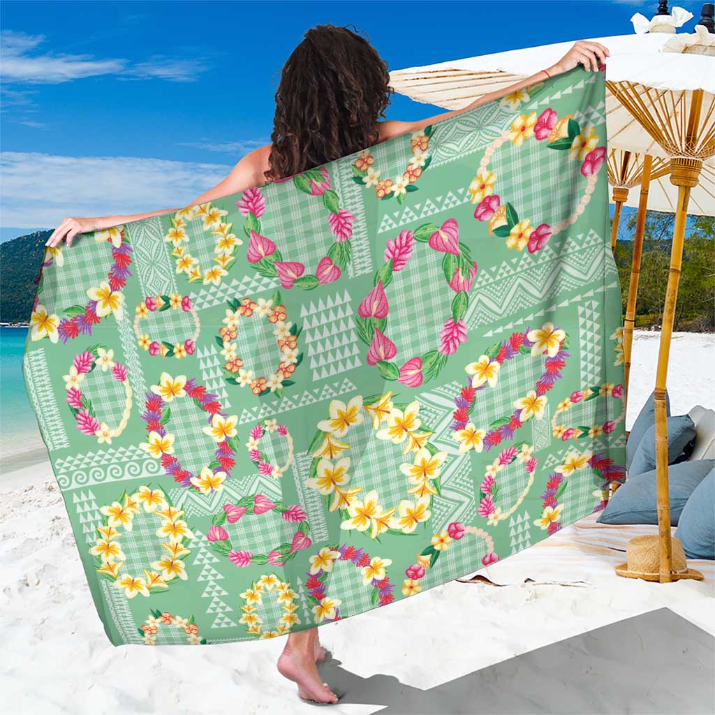 Hawaiian Leis Sarong Kakau Tattoos and Palaka Pastel Green Color LT03 One Size 44 x 66 inches Green - Polynesian Pride