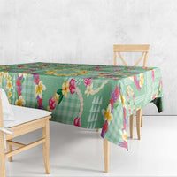 Hawaiian Leis Tablecloth Kakau Tattoos and Palaka Pastel Green Color LT03 - Polynesian Pride