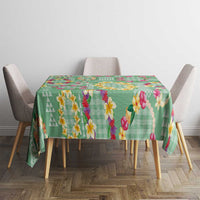 Hawaiian Leis Tablecloth Kakau Tattoos and Palaka Pastel Green Color LT03 - Polynesian Pride