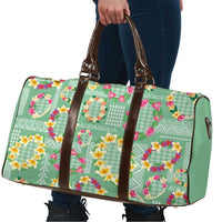 Hawaiian Leis Travel Bag Kakau Tattoos and Palaka Pastel Green Color LT03 - Polynesian Pride