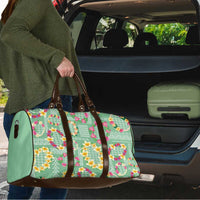 Hawaiian Leis Travel Bag Kakau Tattoos and Palaka Pastel Green Color LT03 - Polynesian Pride