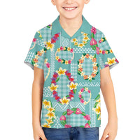 Hawaiian Leis Hawaiian Shirt Kakau Tattoos and Palaka Pastel Teal Color LT03 - Polynesian Pride