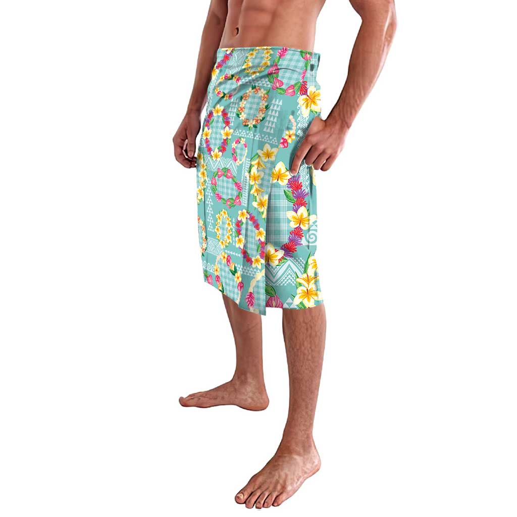 Hawaiian Leis Lavalava Kakau Tattoos and Palaka Pastel Teal Color LT03 - Polynesian Pride