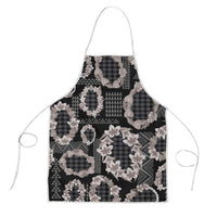 Hawaiian Leis Apron Kakau Tattoos and Palaka Pastel Grayscale LT03 Black - Polynesian Pride