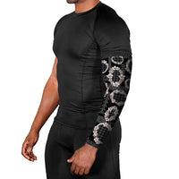 Hawaiian Leis Arm Sleeves Kakau Tattoos and Palaka Pastel Grayscale LT03 - Polynesian Pride