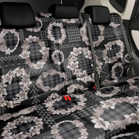 Hawaiian Leis Back Car Seat Cover Kakau Tattoos and Palaka Pastel Grayscale LT03 - Polynesian Pride