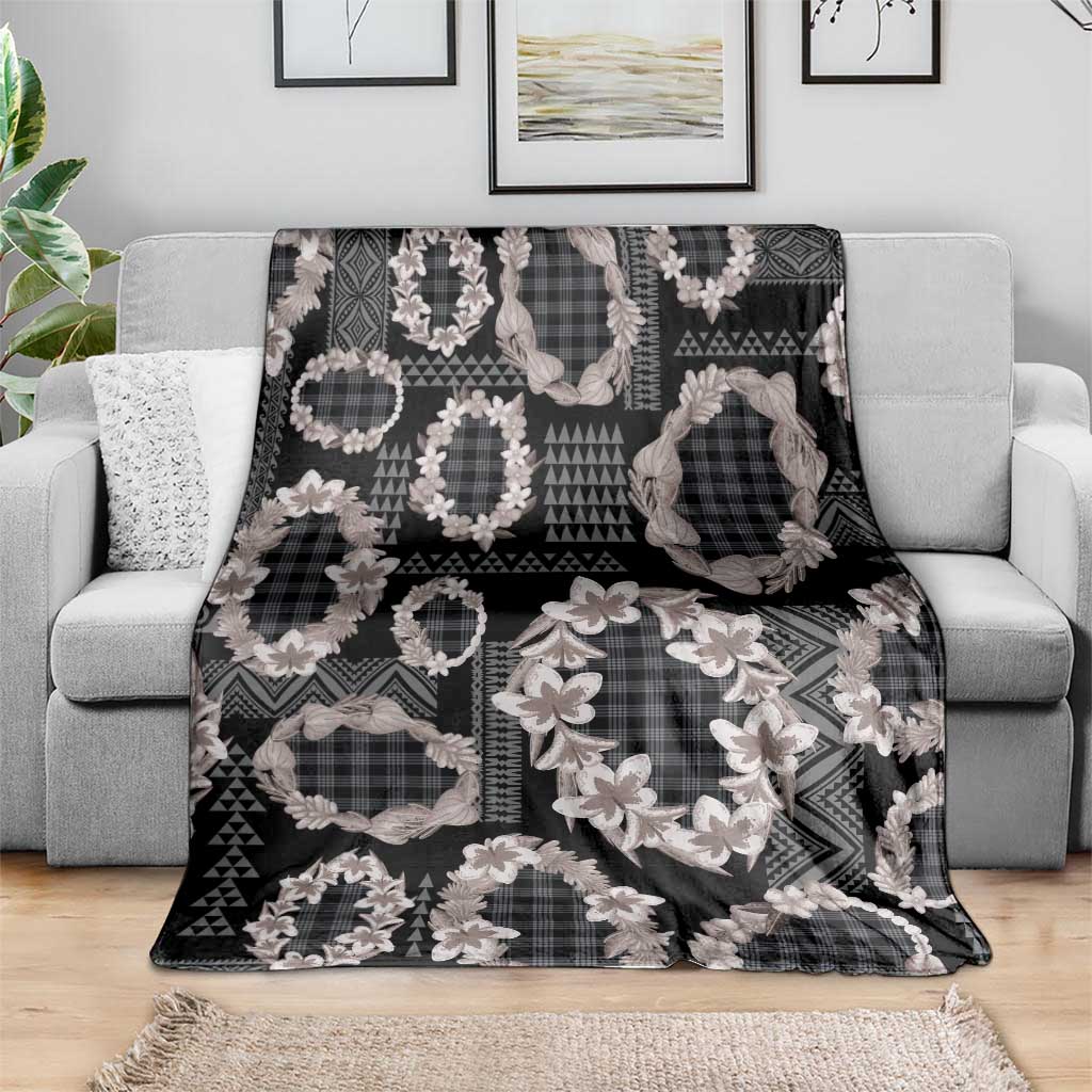 Hawaiian Leis Blanket Kakau Tattoos and Palaka Pastel Grayscale LT03 - Polynesian Pride