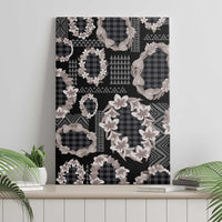 Hawaiian Leis Canvas Wall Art Kakau Tattoos and Palaka Pastel Grayscale LT03 - Polynesian Pride