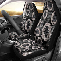 Hawaiian Leis Car Seat Cover Kakau Tattoos and Palaka Pastel Grayscale LT03 - Polynesian Pride
