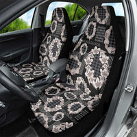 Hawaiian Leis Car Seat Cover Kakau Tattoos and Palaka Pastel Grayscale LT03 - Polynesian Pride