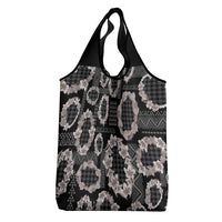 Hawaiian Leis Grocery Bag Kakau Tattoos and Palaka Pastel Grayscale LT03 - Polynesian Pride