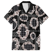 Hawaiian Leis Hawaiian Shirt Kakau Tattoos and Palaka Pastel Grayscale LT03 Black - Polynesian Pride