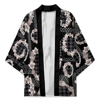 Hawaiian Leis Kimono Kakau Tattoos and Palaka Pastel Grayscale LT03 Unisex Black - Polynesian Pride