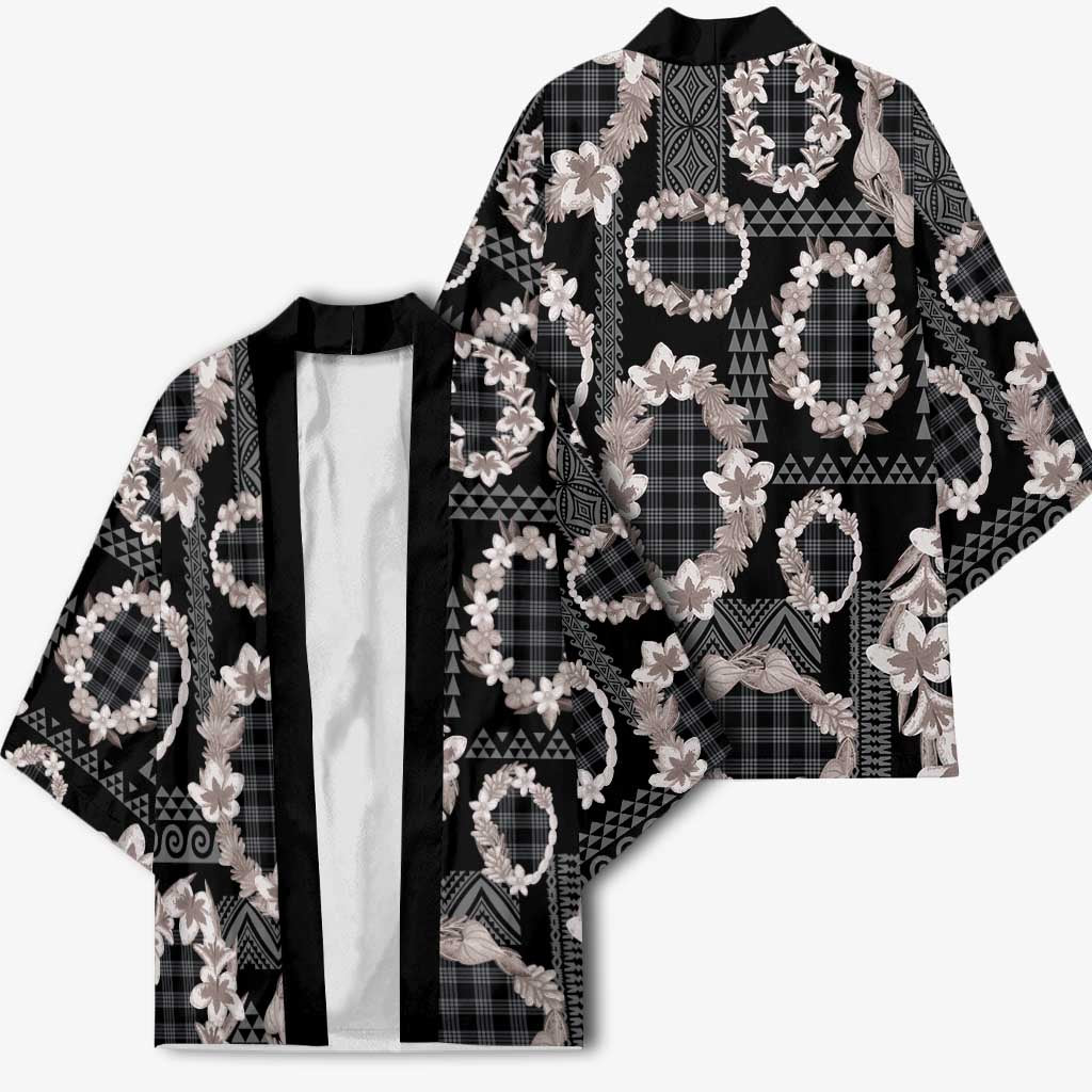 Hawaiian Leis Kimono Kakau Tattoos and Palaka Pastel Grayscale LT03 - Polynesian Pride