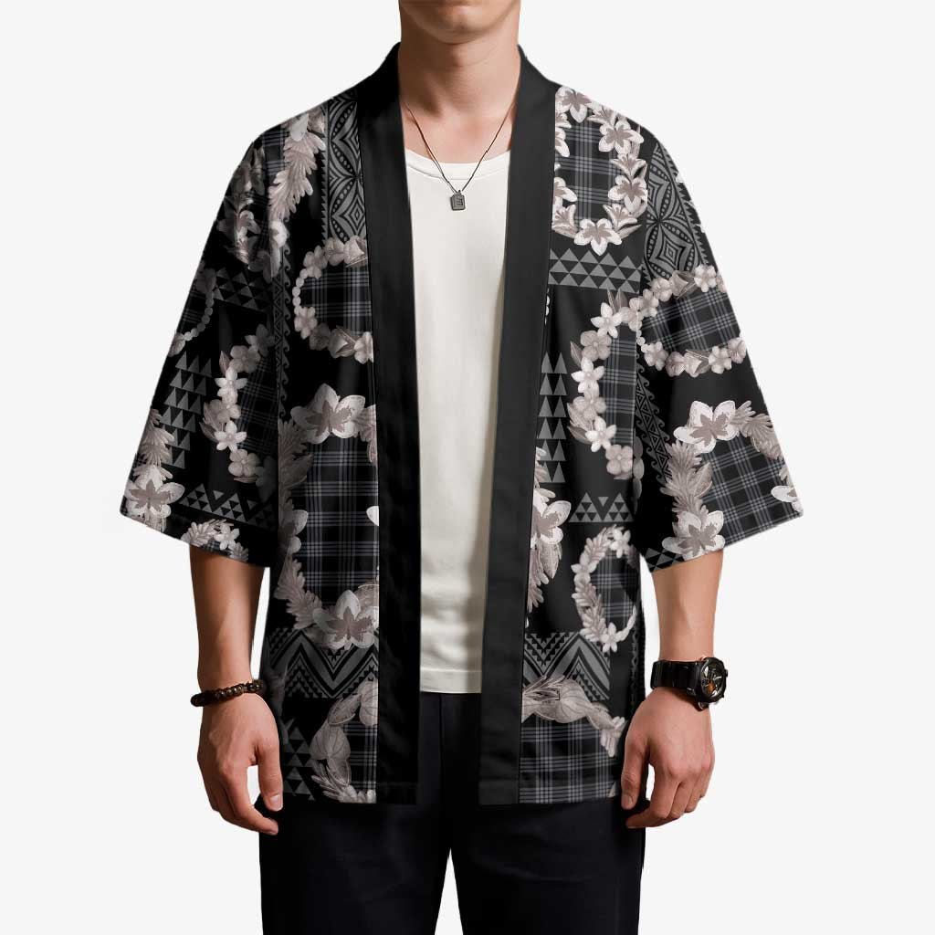 Hawaiian Leis Kimono Kakau Tattoos and Palaka Pastel Grayscale LT03 - Polynesian Pride