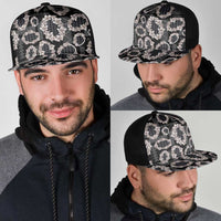 Hawaiian Leis Mesh Trucker Cap Kakau Tattoos and Palaka Pastel Grayscale LT03 - Polynesian Pride