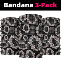 Hawaiian Leis Neck Gaiter Kakau Tattoos and Palaka Pastel Grayscale LT03 package One Size: 25*50cm Black - Polynesian Pride