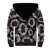 Hawaiian Leis Sherpa Hoodie Kakau Tattoos and Palaka Pastel Grayscale LT03 - Polynesian Pride