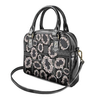 Hawaiian Leis Shoulder Handbag Kakau Tattoos and Palaka Pastel Grayscale LT03 - Polynesian Pride