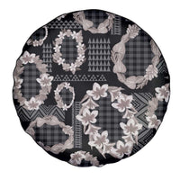 Hawaiian Leis Spare Tire Cover Kakau Tattoos and Palaka Pastel Grayscale LT03 - Polynesian Pride