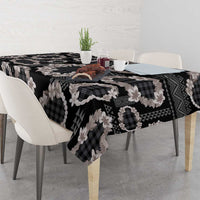 Hawaiian Leis Tablecloth Kakau Tattoos and Palaka Pastel Grayscale LT03 - Polynesian Pride