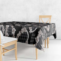 Hawaiian Leis Tablecloth Kakau Tattoos and Palaka Pastel Grayscale LT03 - Polynesian Pride