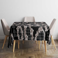 Hawaiian Leis Tablecloth Kakau Tattoos and Palaka Pastel Grayscale LT03 - Polynesian Pride