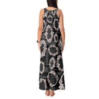 Hawaiian Leis Tank Maxi Dress Kakau Tattoos and Palaka Pastel Grayscale