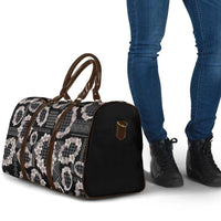 Hawaiian Leis Travel Bag Kakau Tattoos and Palaka Pastel Grayscale LT03 - Polynesian Pride