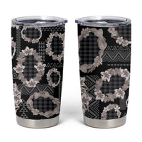 Hawaiian Leis Tumbler Cup Kakau Tattoos and Palaka Pastel Grayscale