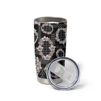 Hawaiian Leis Tumbler Cup Kakau Tattoos and Palaka Pastel Grayscale