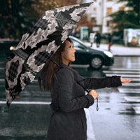 Hawaiian Leis Umbrella Kakau Tattoos and Palaka Pastel Grayscale LT03 - Polynesian Pride