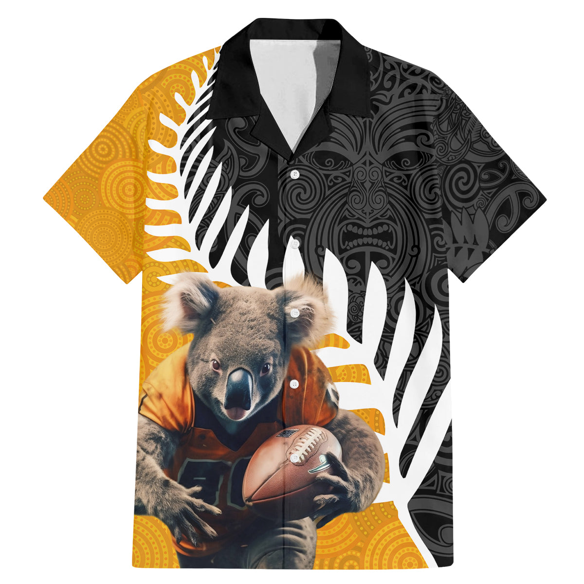 New Zealand and Australia Rugby Family Matching Mermaid Dress and Hawaiian Shirt Koala and Maori Warrior Together