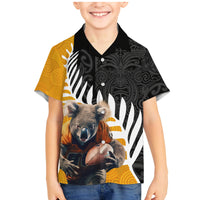 New Zealand and Australia Rugby Family Matching Mermaid Dress and Hawaiian Shirt Koala and Maori Warrior Together