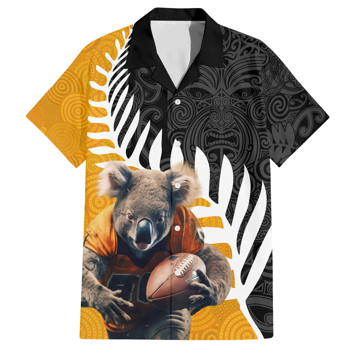 New Zealand and Australia Rugby Family Matching Tank Maxi Dress and Hawaiian Shirt Koala and Maori Warrior Together