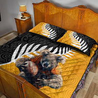 New Zealand and Australia Rugby Quilt Bed Set Koala and Maori Warrior Together