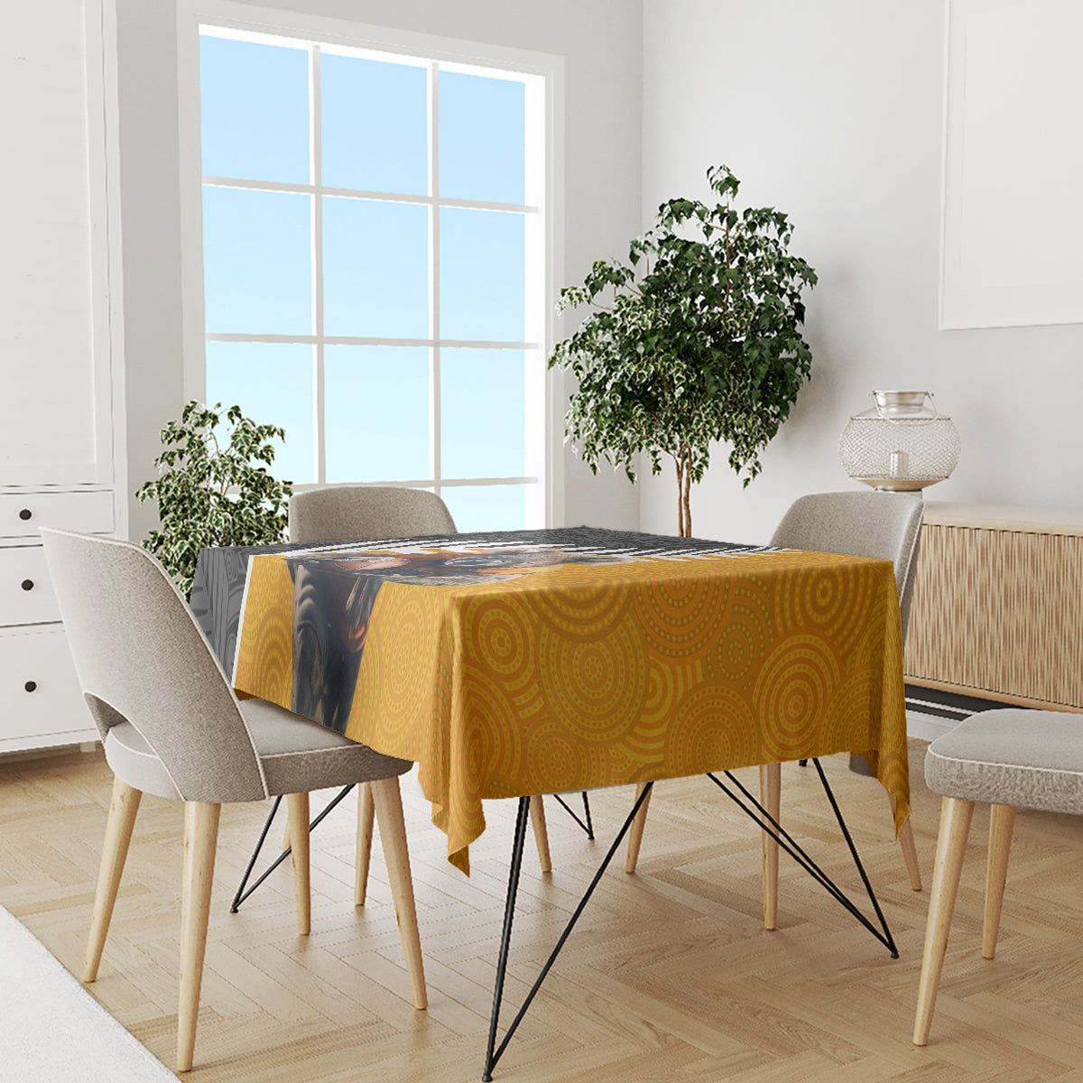 New Zealand and Australia Rugby Tablecloth Koala and Maori Warrior Together